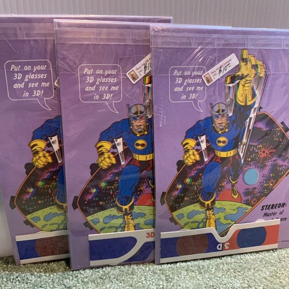 3 New! NM BATTLE FOR A THREE DIMENSIONAL WORLD 1982 JACK "KING" KIRBY W/ Glasses - Picture 2 of 2